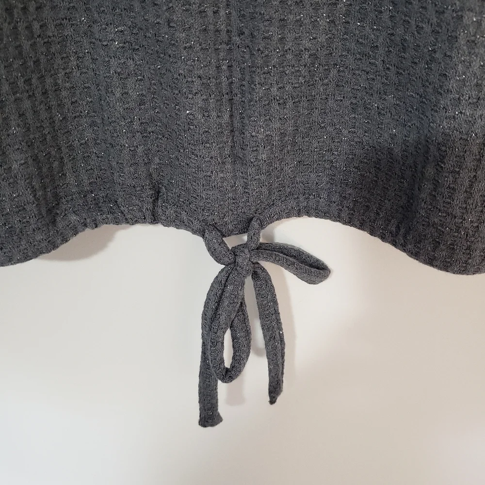 Lauren Conrad LC Metallic Tie Waist Top